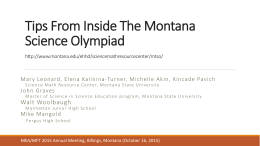 Tips inside the Science Olympiad