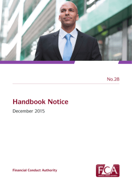 FCA Handbook Notice 28