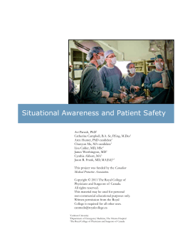 Situational Awareness and Patient Safety