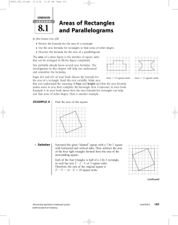 Areas of Rectangles and Parallelograms