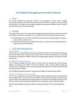OIT Website Management Procedure Manual