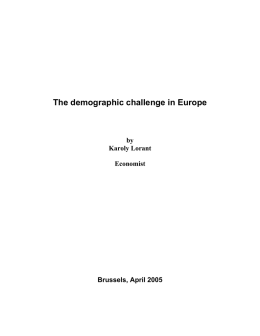 The demographic challenge in Europe
