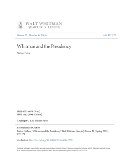 Whitman and the Presidency - Iowa Research Online