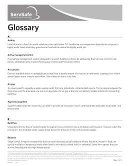 Glossary - ServSafe
