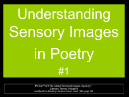 Sensory Images in Poetry #1