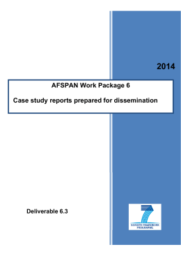 Case study reports prepared for dissemination