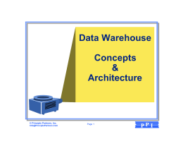 Data Warehouse Concepts And Architecture