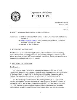 DoD Directive 5230.24, March 18, 1987