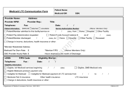 DMAS-225 Medicaid LTC Communication Form