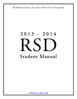 2013 - 2014 Student Manual - Rehabilitation Science