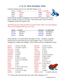 e to ie stem-changing verbs