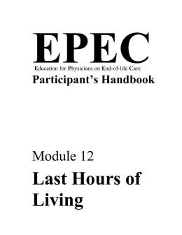 Last Hours of Living - EndLink-Resource for End of Life Care
