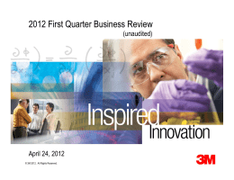 2012 First Quarter Business Review