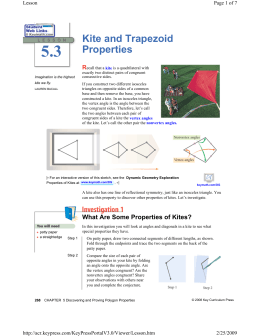 Kite and Trapezoid Properties