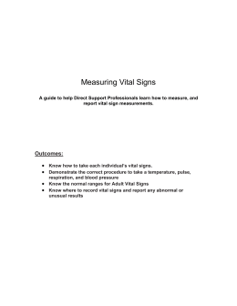 Measuring Vital Signs - Community Mental Health