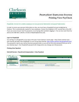 PEOPLESOFT EMPLOYEE SYSTEM Printing View PayCheck