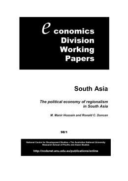 The political economy of regionalism in South Asia