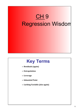 CH 9 Regression Wisdom