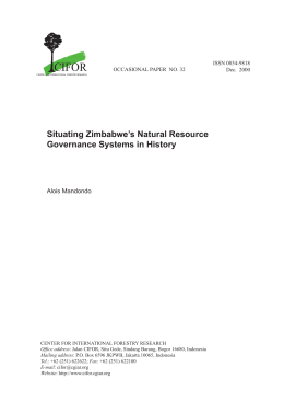 Situating Zimbabwe`s natural resource governance systems in history