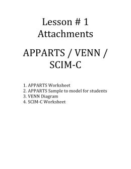 Lesson # 1 Attachments APPARTS / VENN / SCIM-‐C