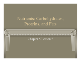 Nutrients: Carbohydrates, Proteins, and Fats