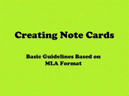 Creating Note Cards
