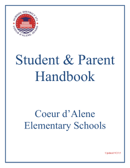 CDA District`s Student/Parent Handbook