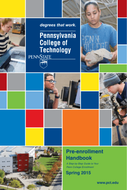 Spring 2015 Booklet - Pennsylvania College of Technology