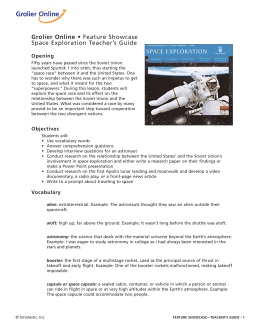 Grolier Online • Feature Showcase Space Exploration Teacher`s Guide
