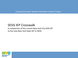 Crosswalk from the Paper IEP to the SESIS IEP