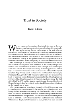 Trust in Society - Russell Sage Foundation