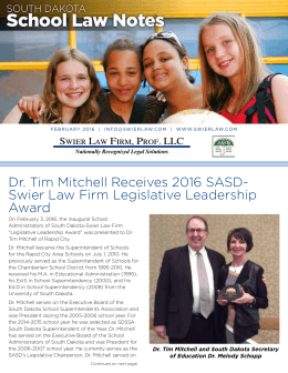 Dr. Tim Mitchell Receives 2016 SASD