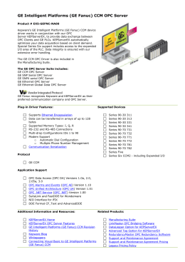 GE Intelligent Platforms (GE Fanuc) CCM OPC Server