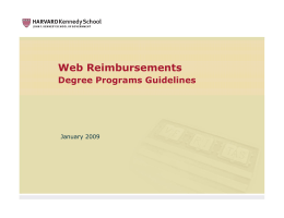 Web Reimbursements - Harvard Kennedy School