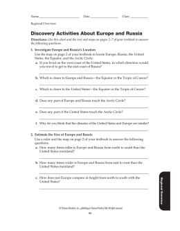 Discovery Activities About Europe and Russia