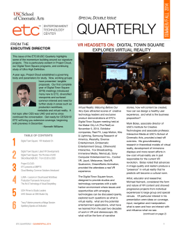 ETC Quarterly Special Issue (Summer