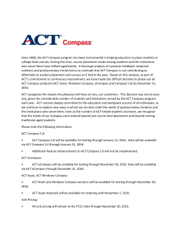 Since 1983, the ACT Compass program has been instrumental in