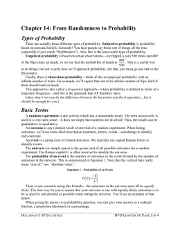BVD Chapter 14: From Randomness to Probability