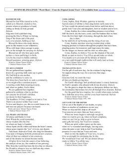 HYMNS RE-IMAGINED / Word Sheet / From the Original Sound