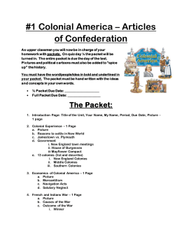 colonial america - articles of confederation packet