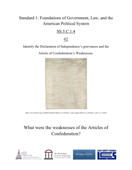 What were the weaknesses of the Articles of Confederation?