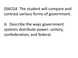 SS6CG4 The student will compare and contrast various forms of
