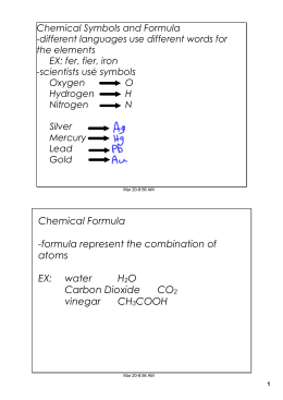 Chemical Formula formula represent the combination of atoms EX