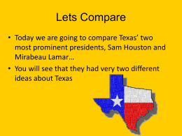 Lets Compare - Jobe`s Texas History Page