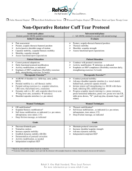 Non-Operative Rotator Cuff Tear Protocol