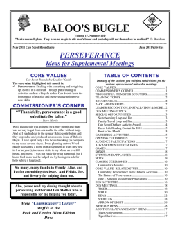 baloo`s bugle - Cubmaster.org