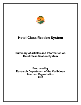 Hotel Classification Systems - Caribbean Tourism Organization