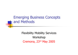 Emerging Business Concepts and Methods, B. Finn, ETTS, Ireland