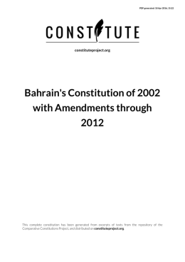 Bahrain`s Constitution of 2002 with Amendments through
