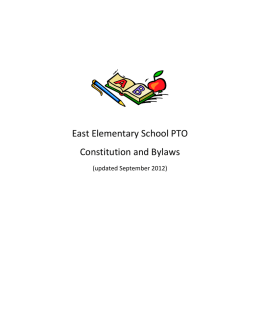 East Elementary School PTO Constitution and Bylaws